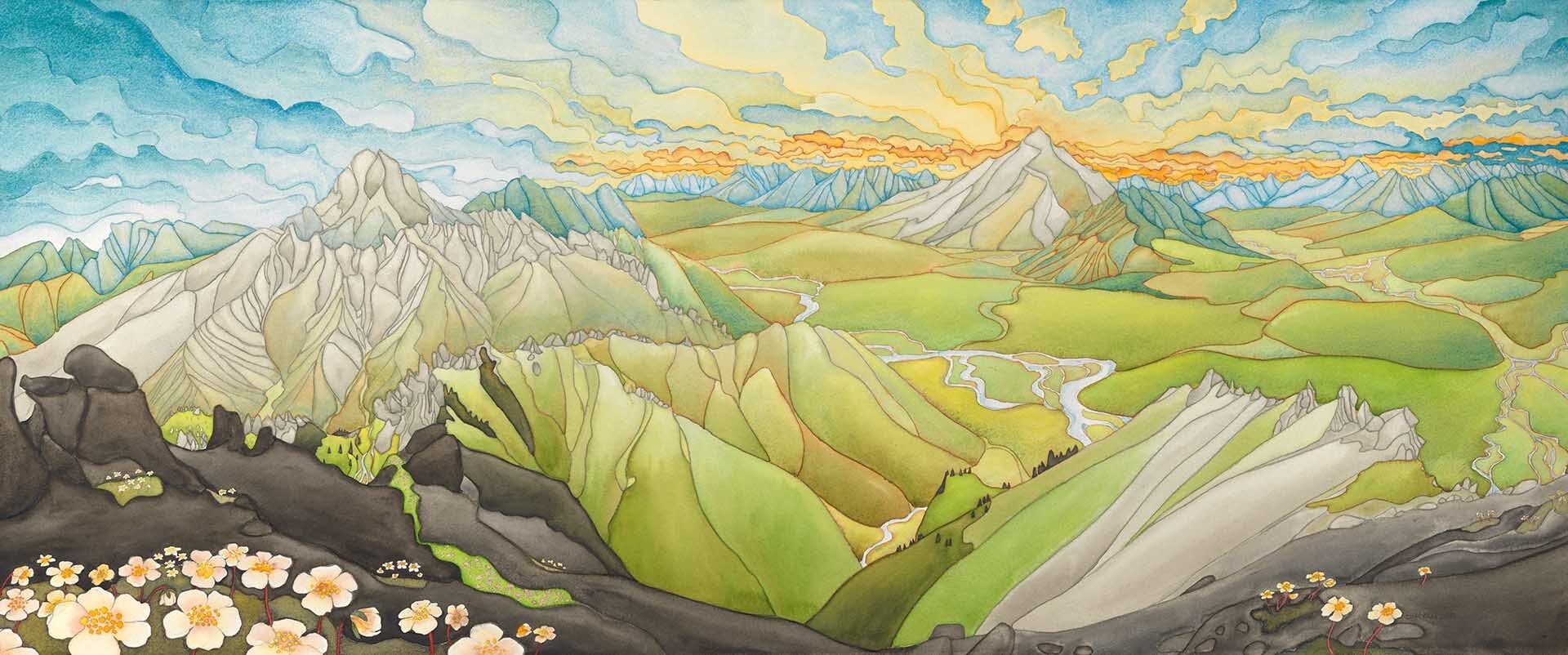 Mt Royal above the Wind River, Yukon | Boreal Artworks